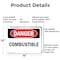 Signmission Combustible Danger Sign, Aluminum, 14in W x 10in L, 2PK OS-2PACK-DS-A-1014-L-2343 - alternate 4